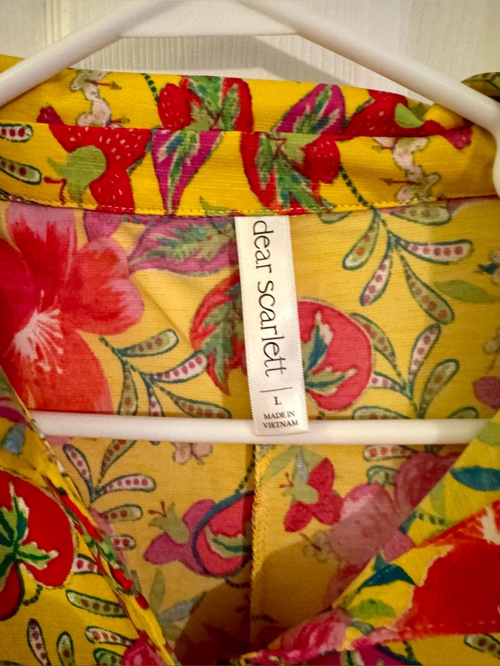 Sleeveless Floral  Top in Bright Yellow & Pink - Picture 5 of 5